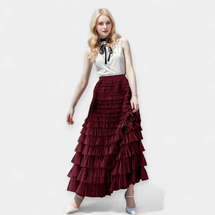Kristýna - Elegantní Sukně s Tylovou Dekorativní Detail
