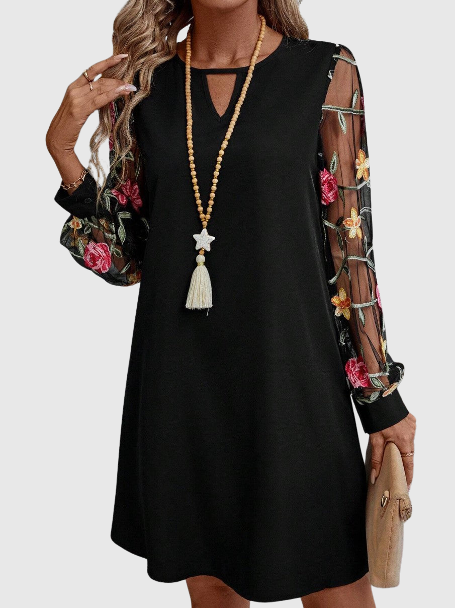 Zuzana | Elegantní šaty s výstřihem do V a výraznými rukávy