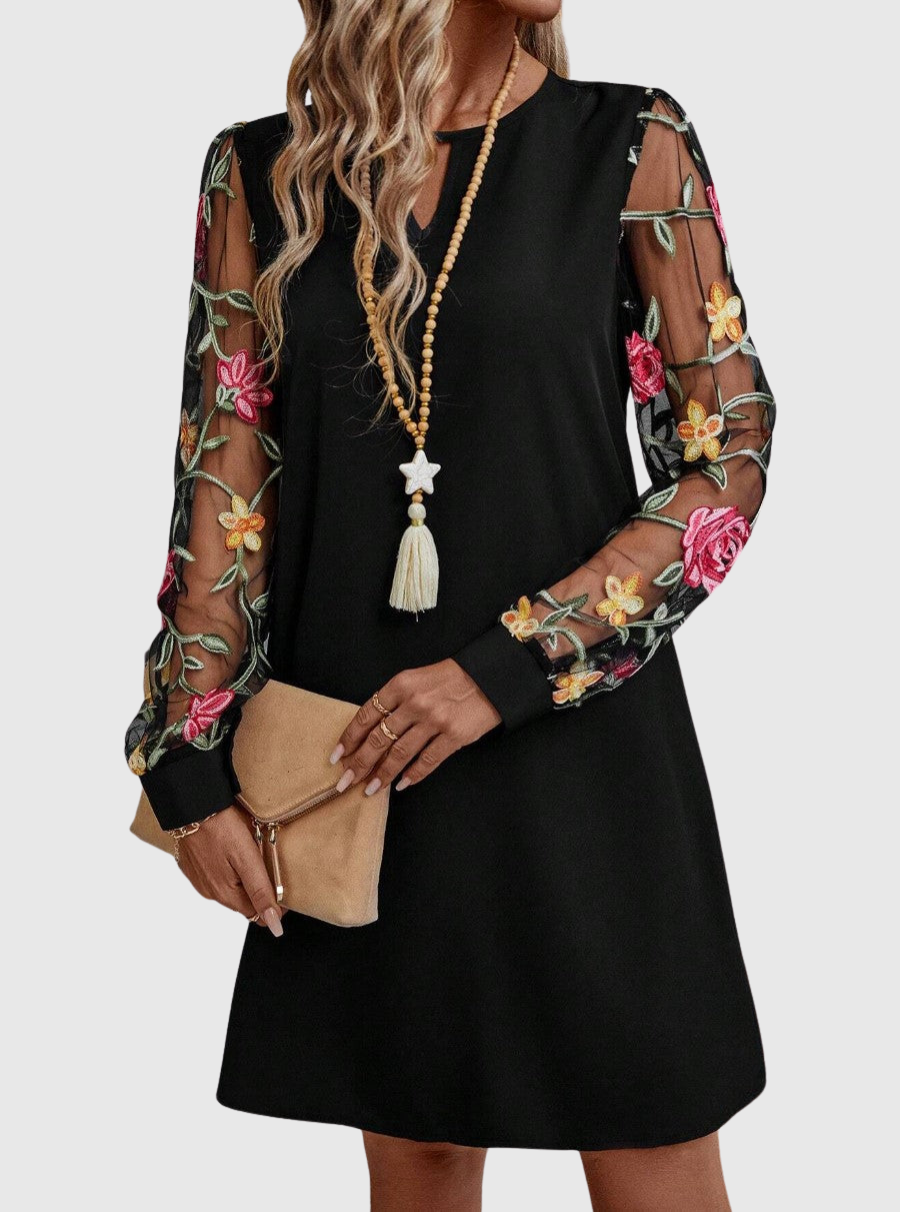 Zuzana | Elegantní šaty s výstřihem do V a výraznými rukávy